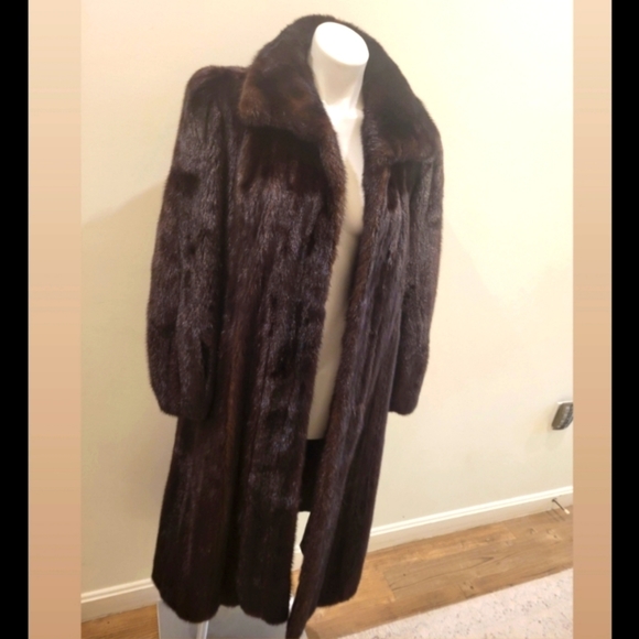 Jackets & Blazers - NATURAL Female Mahogany Full Length Mink Coat